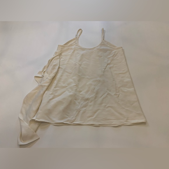 Helmut Lang Side Drape Asymmetrical Hem Tank Top Blouse Party Cream medium (L) - Picture 7 of 7